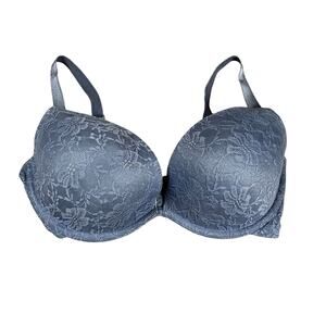 SOMA Jamie Womens Lace Underwire Bra 34DD Blue Floral Adjustable Comfort Fit